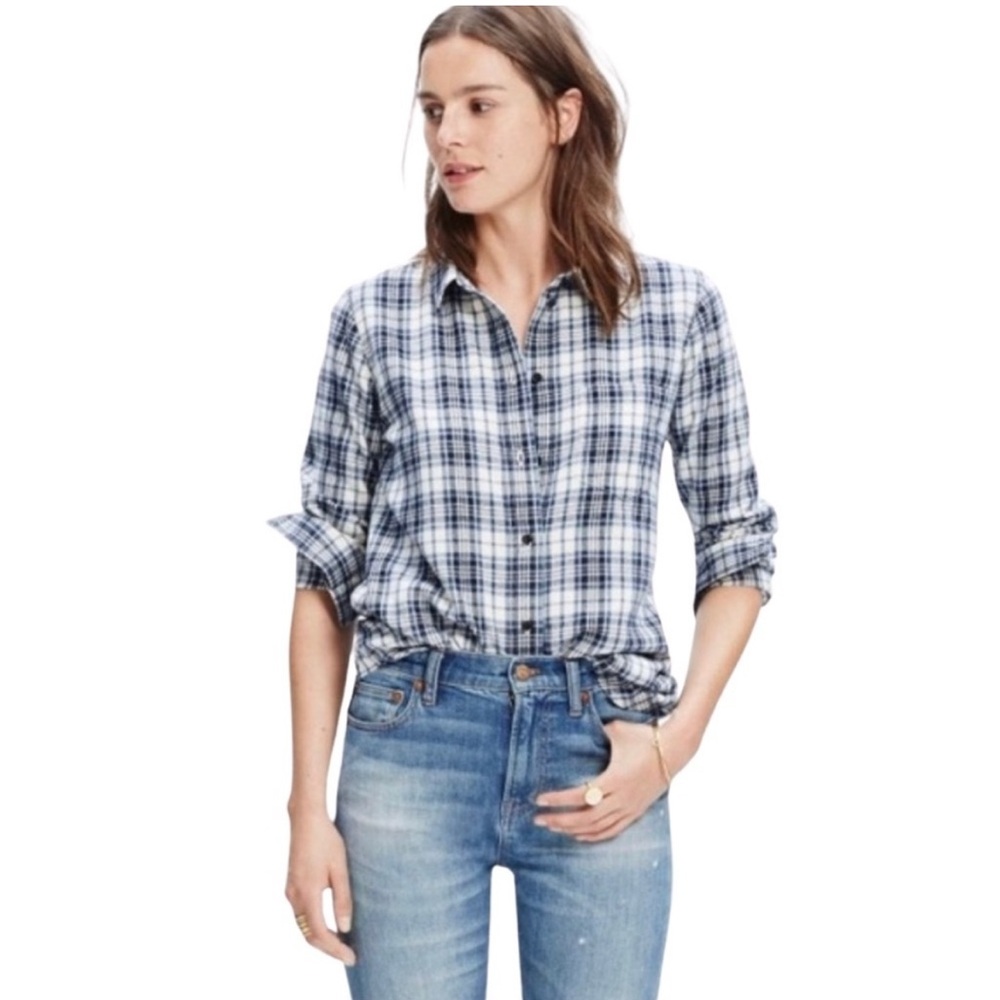 Madewell Slim Ex-Boyfriend Flannel in Lawton plaid